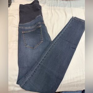 Stretch Maternity Skinny Jeans in Dark Blue